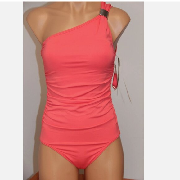 New Coco Reef Swimsuit Bikini 1 one piece Sz 8 cup one shoulder cora lion - Picture 1 of 7